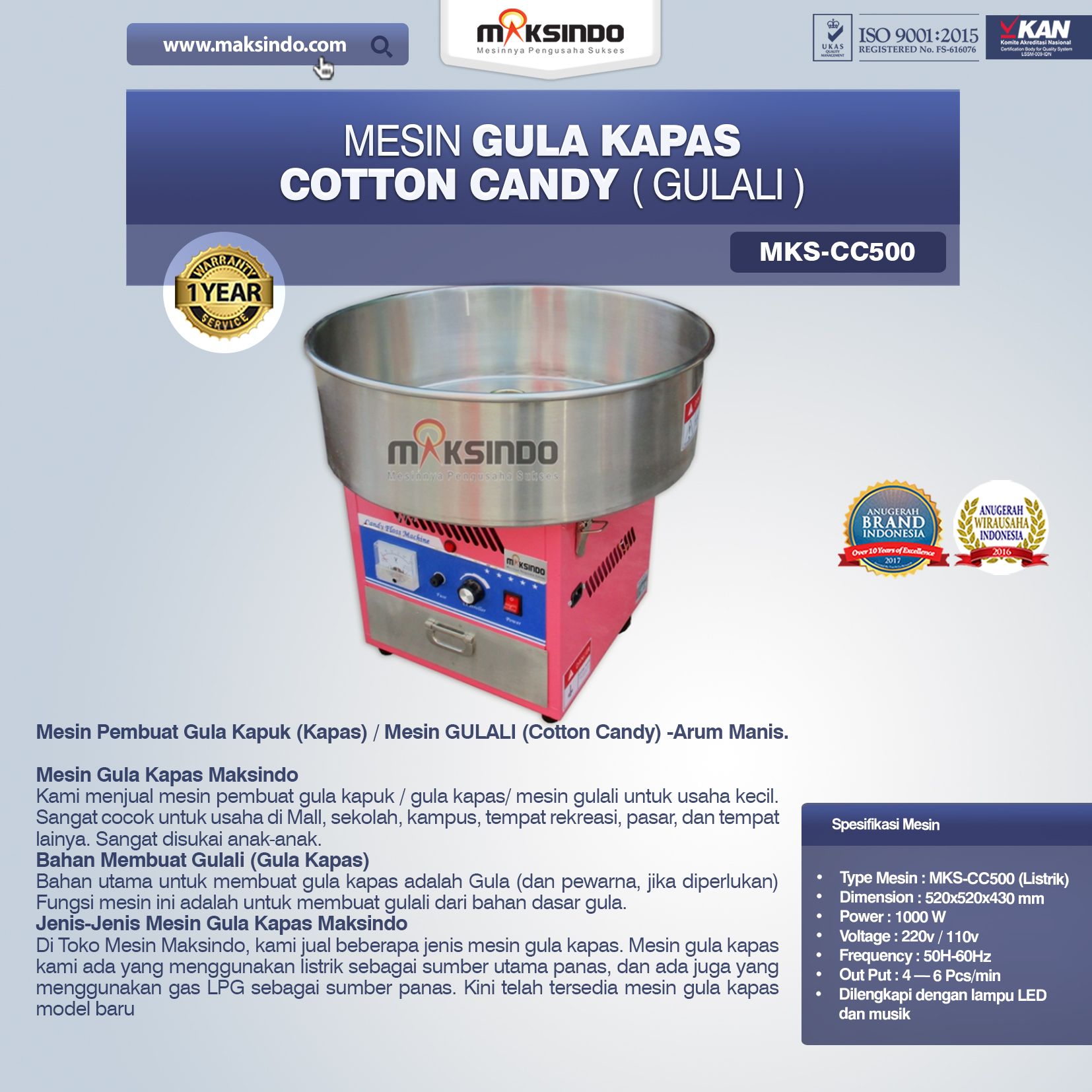 Jual Mesin Gula Kapas Cotton Candy (Gulali) di Bandung