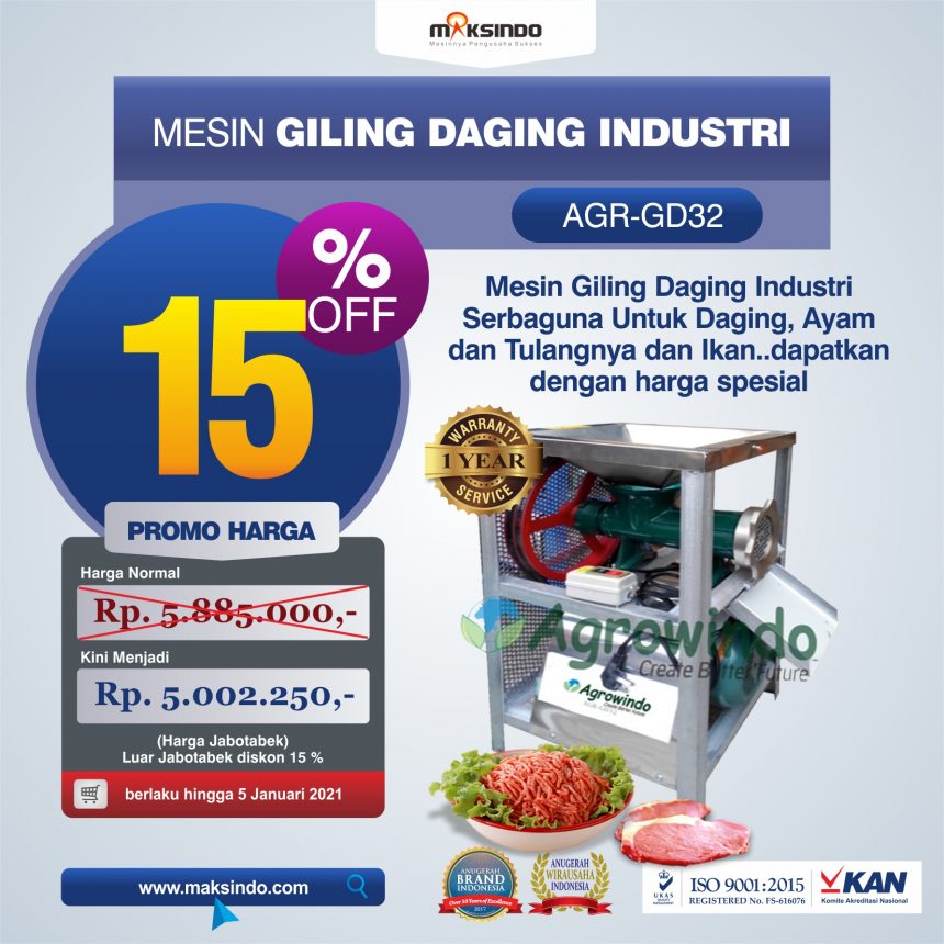 Jual Mesin Giling Daging Industri (AGR-GD32) di Bandung