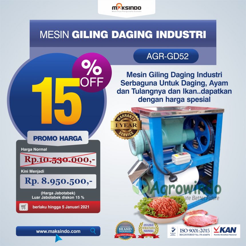 Jual Mesin Giling Daging Industri (AGR-GD52) di Bandung