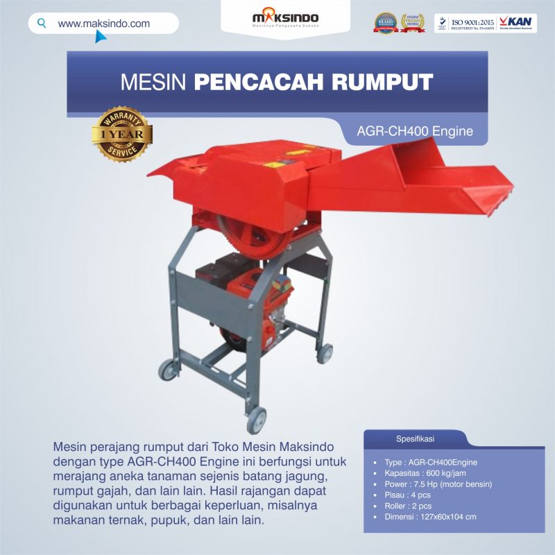Jual Mesin Pencacah Rumput AGR-CH400 Engine di Bandung