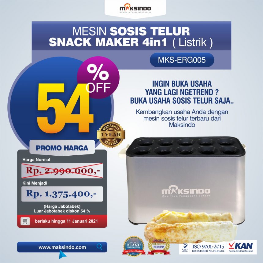 Jual Mesin Egg Roll Sosis Telur Snack Maker 4in1 Listrik di Bandung